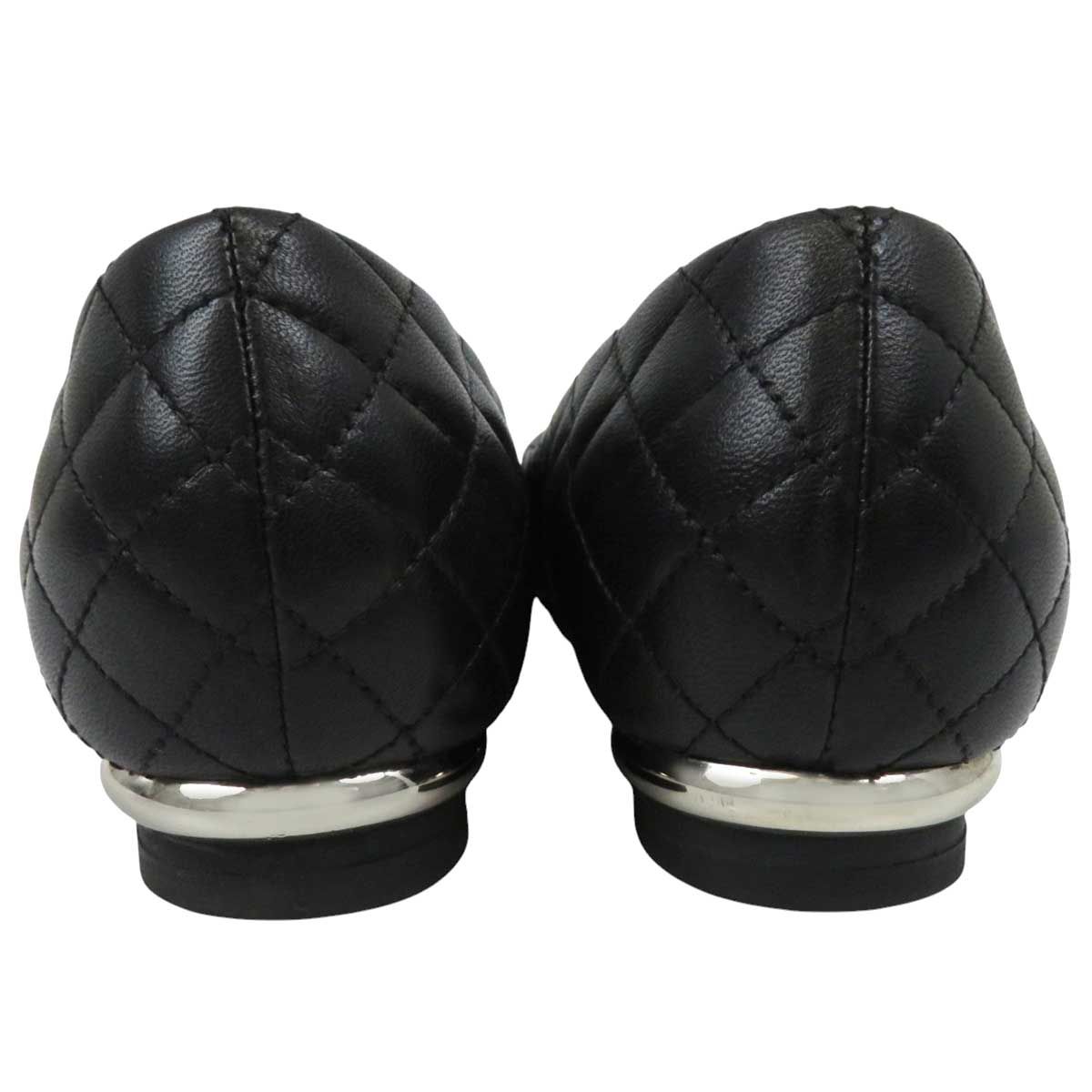 美品！CHANEL フラットシューズ　ココマーク　マトラッセ　ブラック　23.5 シャネル ココマーク マトラッセ バレエシューズ G30274