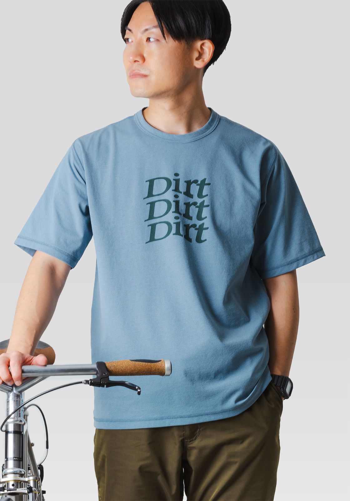 narifuri ナリフリ アクティブメッシュバックポケットTシャツ BLUE GRAY NF1177