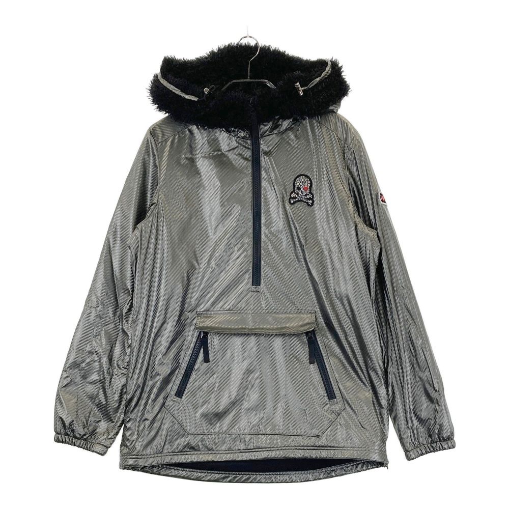 サイズ 2 DANCE WITH DRAGON ダンスウィズドラゴン ボアフード付き ハーフジップブルゾン グレー系 240101503165 ゴルフウェア レディース ストスト