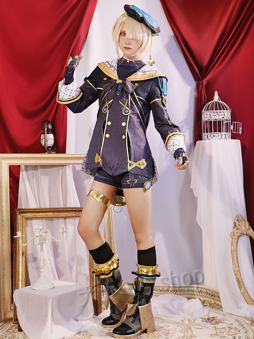 ??原神 げんしん フレミネコスプレ衣装 豪華版 フルセット コスプレ衣装 アクセサリー ウィッグ付き-靴あり コスチューム cosplay 演出服 舞