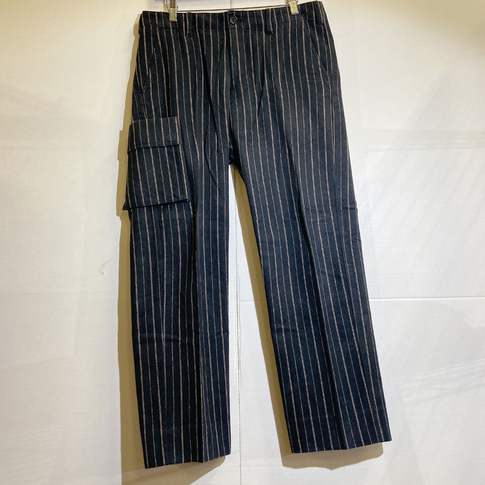 Paul Smith ポールスミス ストライプカーゴパンツ ダークグレー コットン XLサイズ メンズ  ボトム