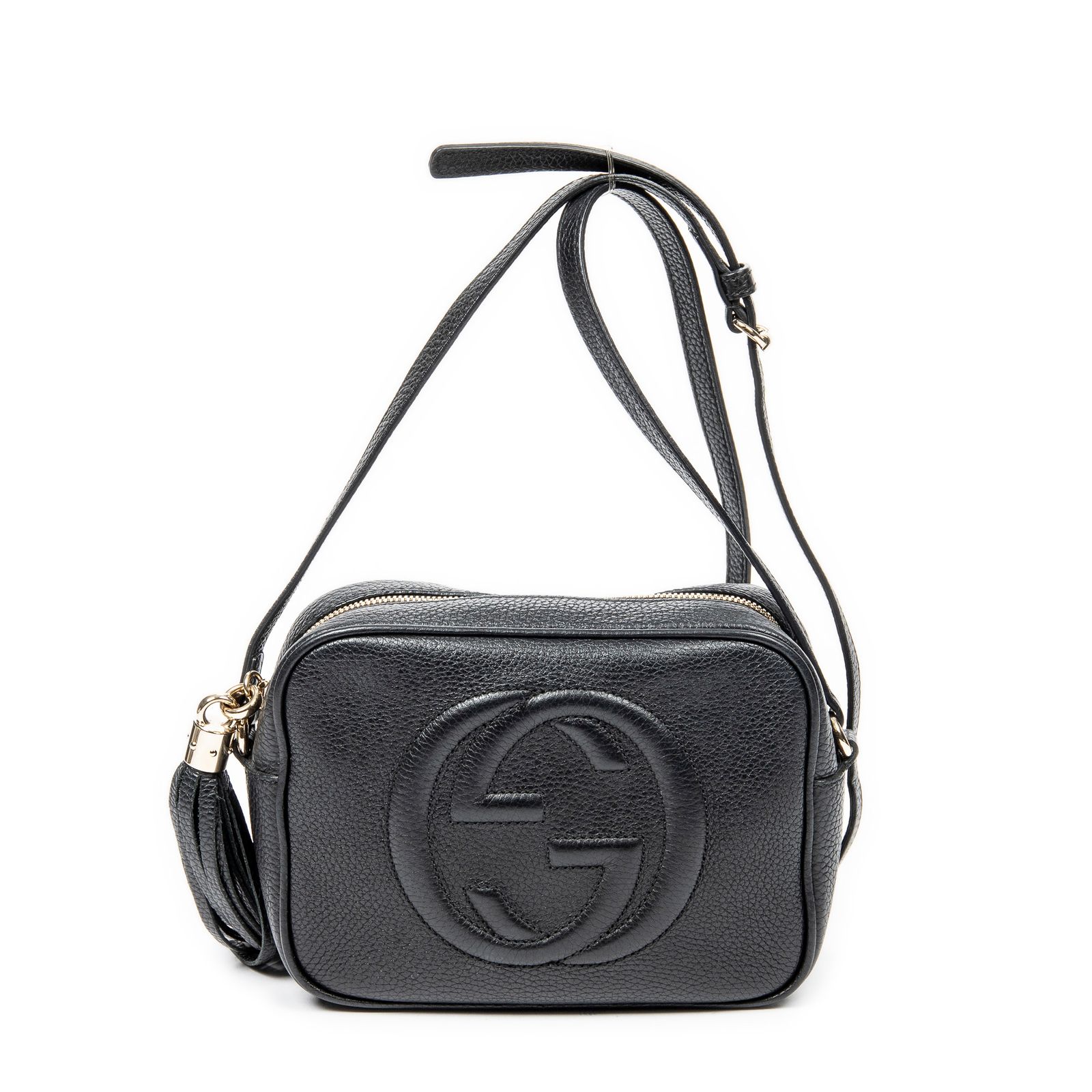 GUCCI グッチ黒グレインカーフスキンレザーA