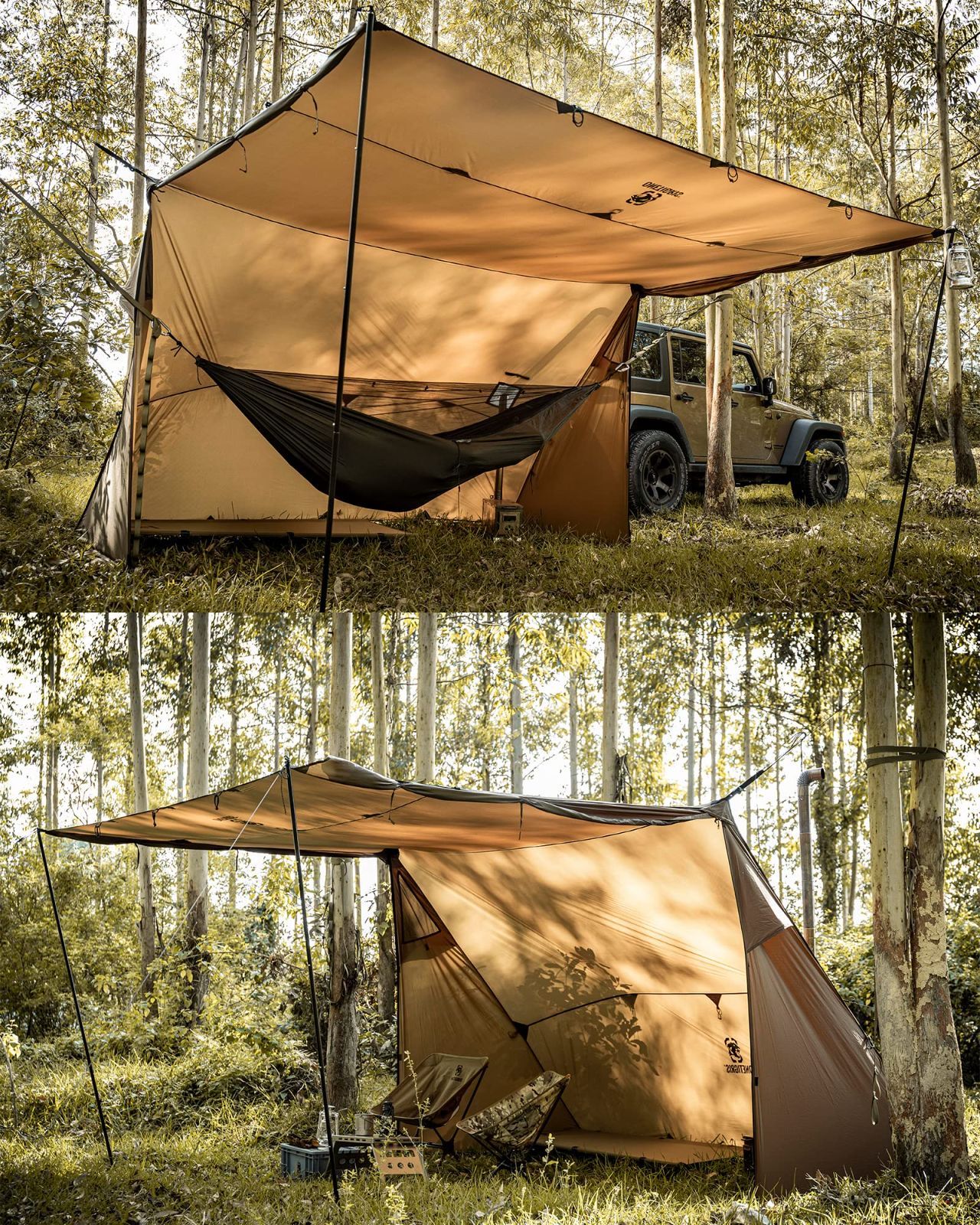 人気商品 ブラウン フロアレスシェルター 2.0 70Dナイロン生地 ROCDOMUSハンモックオーニング＆ホットテント OneTigris WWW_OLIVIERBERNSTEIN_COM