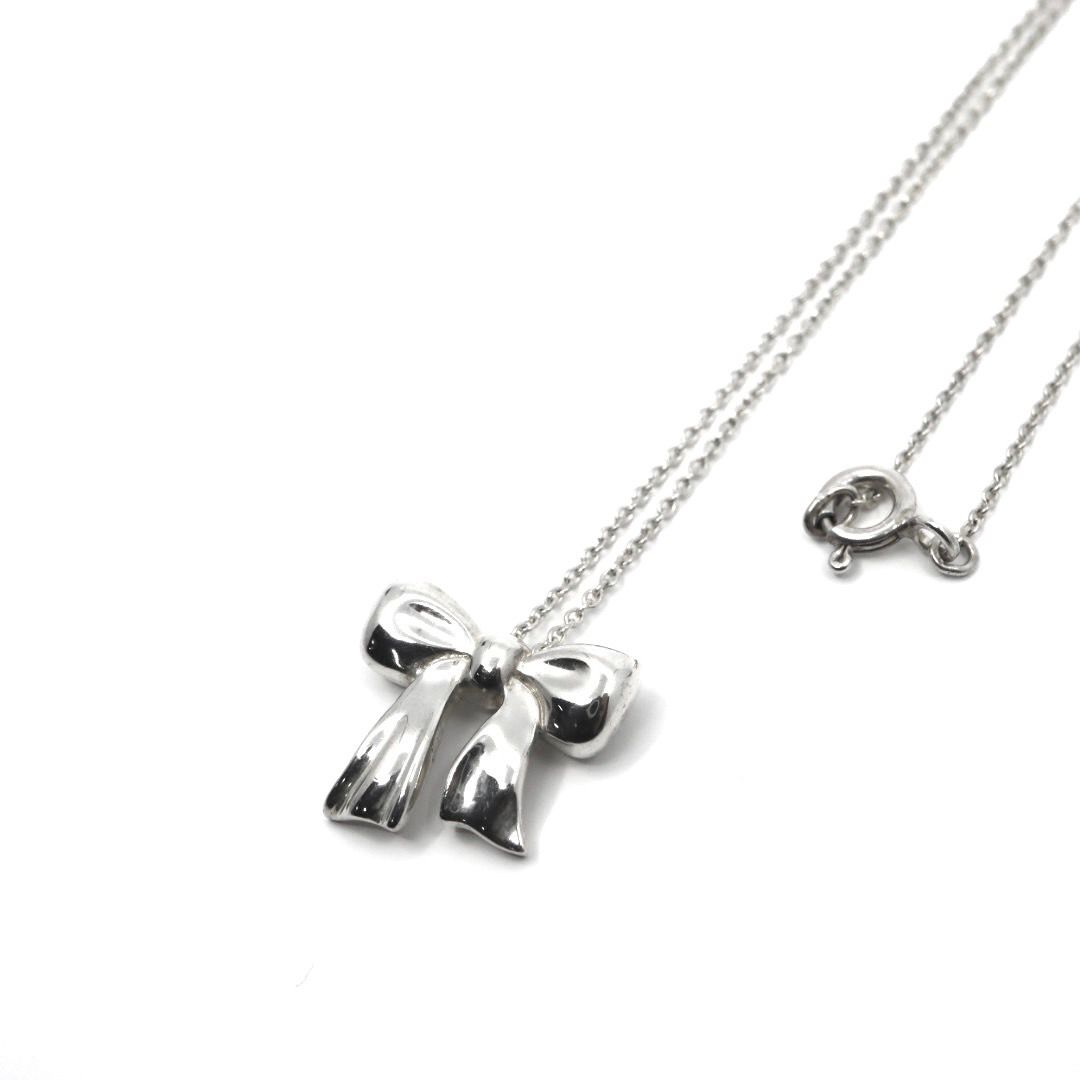 美品 TIFFANY&Co. ティファニー ボウ リボン ネックレス