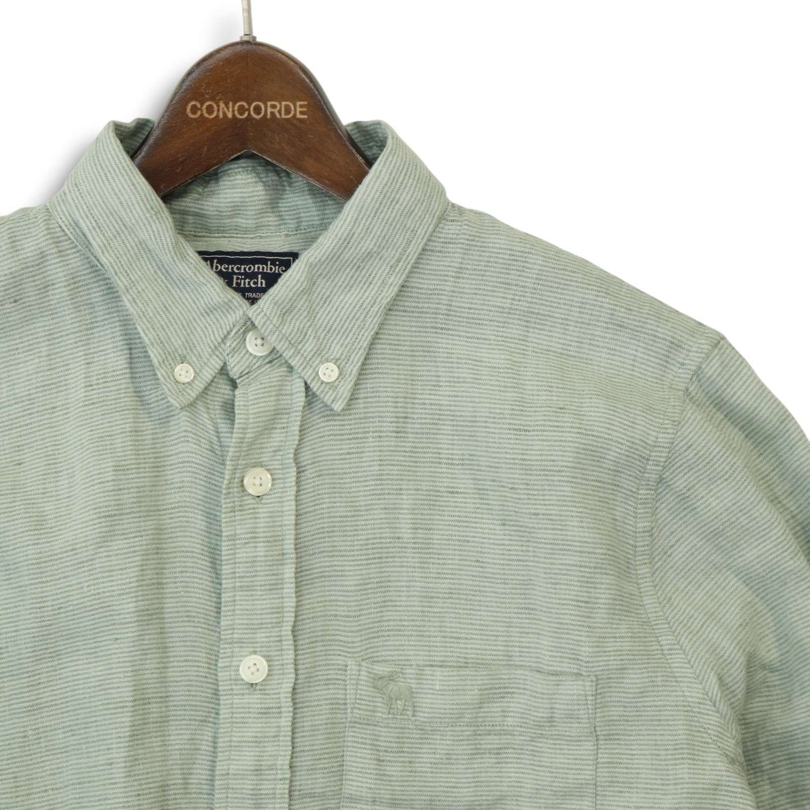 Abercrombie & Fitch アバクロ★サマーリネン長袖シャツ 送関込 Abercrombie&Fitch アバクロンビー＆フィッチ 春夏☆ 麻 リネン