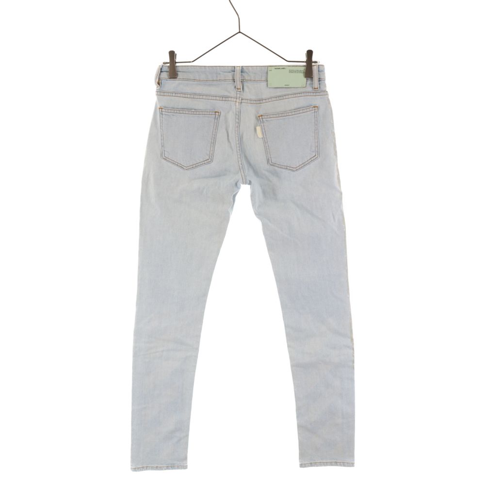 OFF WHITEホワイトスキニージーンズ OFF-WHITE (オフホワイト) サイドライン スキニーデニムパンツ