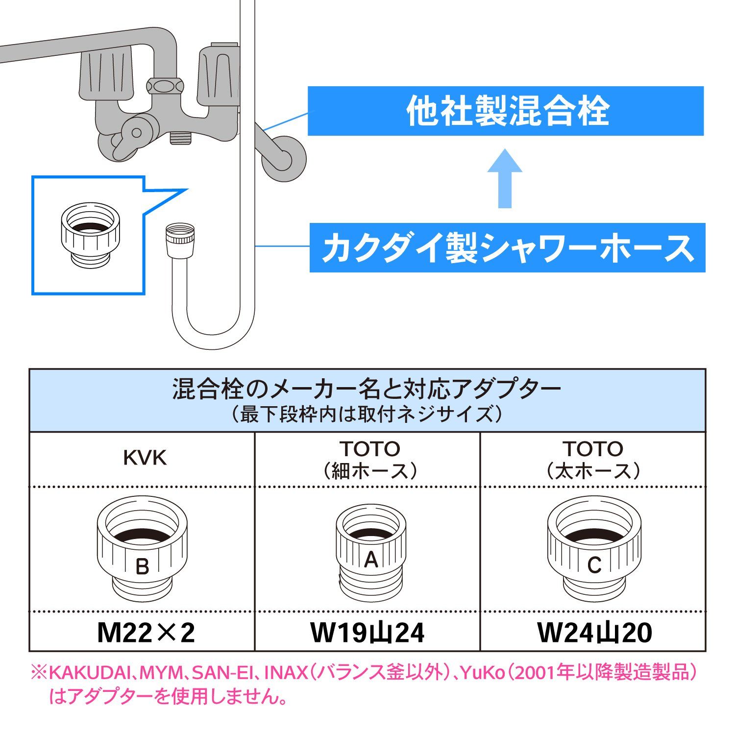KAKUDAI 低水圧用マッサージストップシャワーホースセット