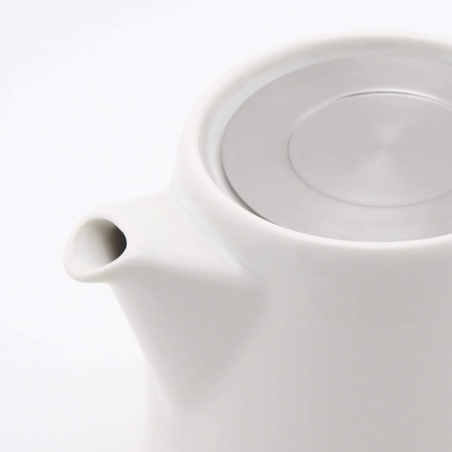フォーライフ ティーポット 陶器 白 530ml 3杯用 茶こし付き 食洗機