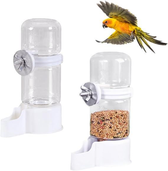 YBGGJO 鳥 水入れ 餌入れ 140ml 目盛り付き 2個入り 給水器 給餌