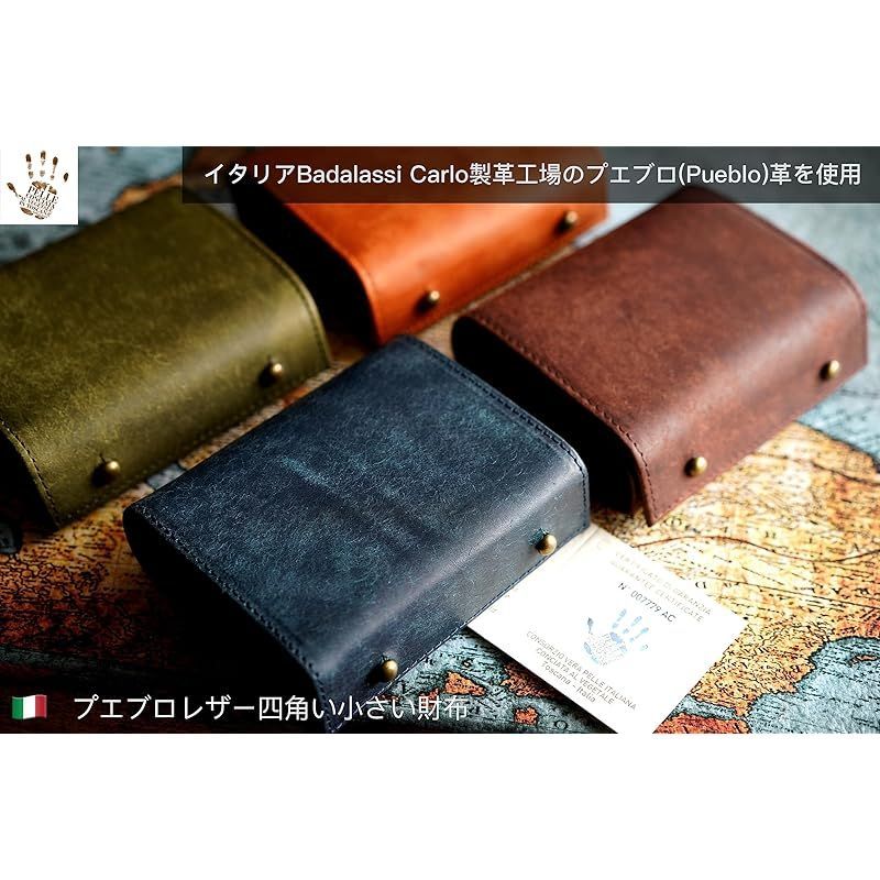 新品】 [IrideScent] 二つ折り財布 メンズ 2つ折り 箱型の小銭入れ イタリアン レザー プエブロ ミニ財布 コンパクト 小さい財布  二つ折り 箱状です 牛革 大容量 L字 レディース PUEBLO (Navy) 1 - メルカリ