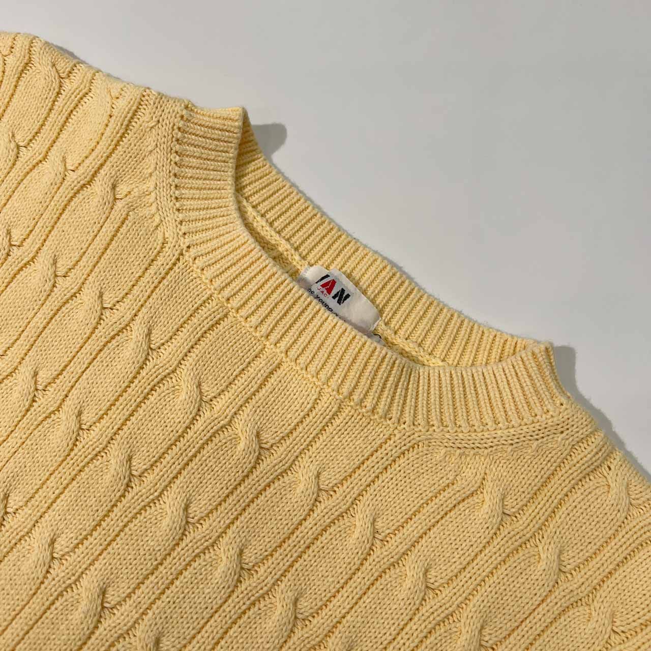 70s 80s ビンテージ VAN JAC ヴァンジャケット ケーブル編み コットン