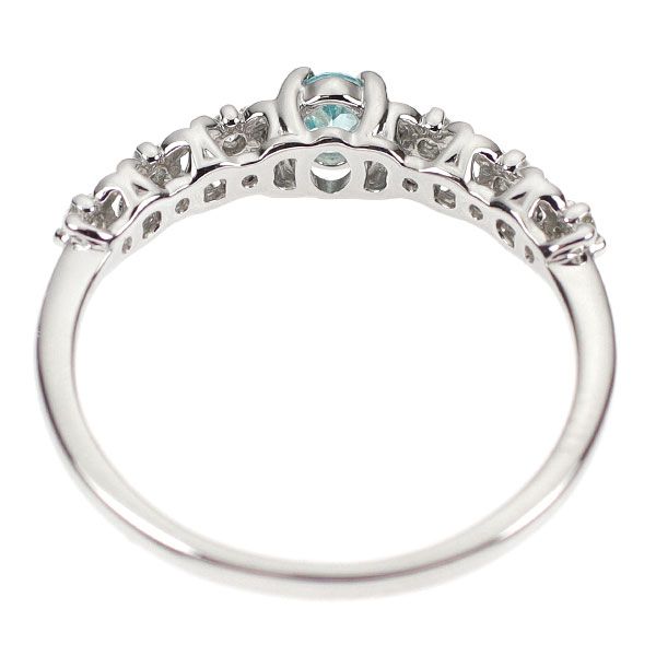 Pt999 パライバトルマリン ダイヤモンド リング 0.10ct D0.05ct - メルカリ 
