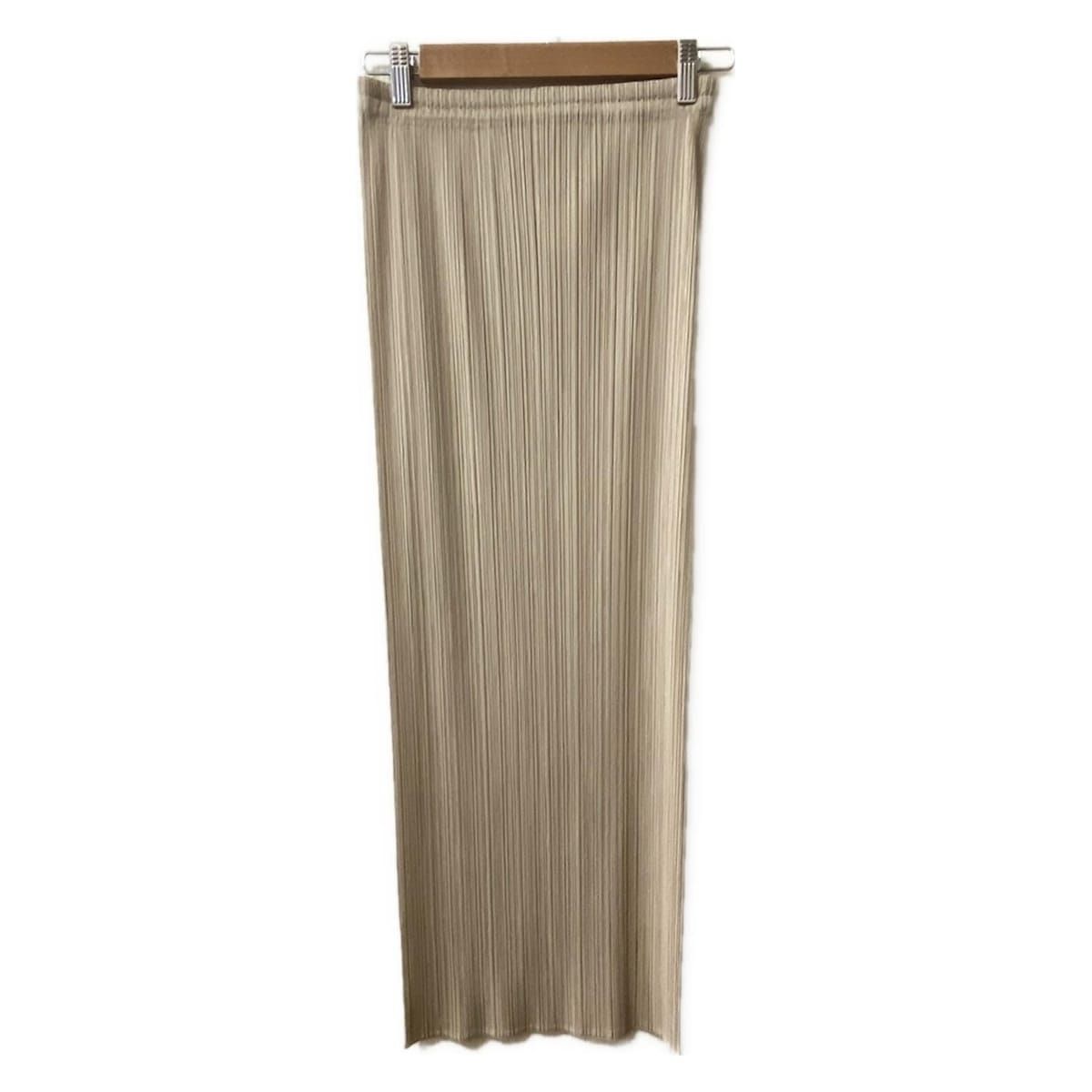 PLEATS PLEASE プリーツプリーズ ロングスカート サイズ4 XL レディース - ベージュ プリーツ|ウエストゴム