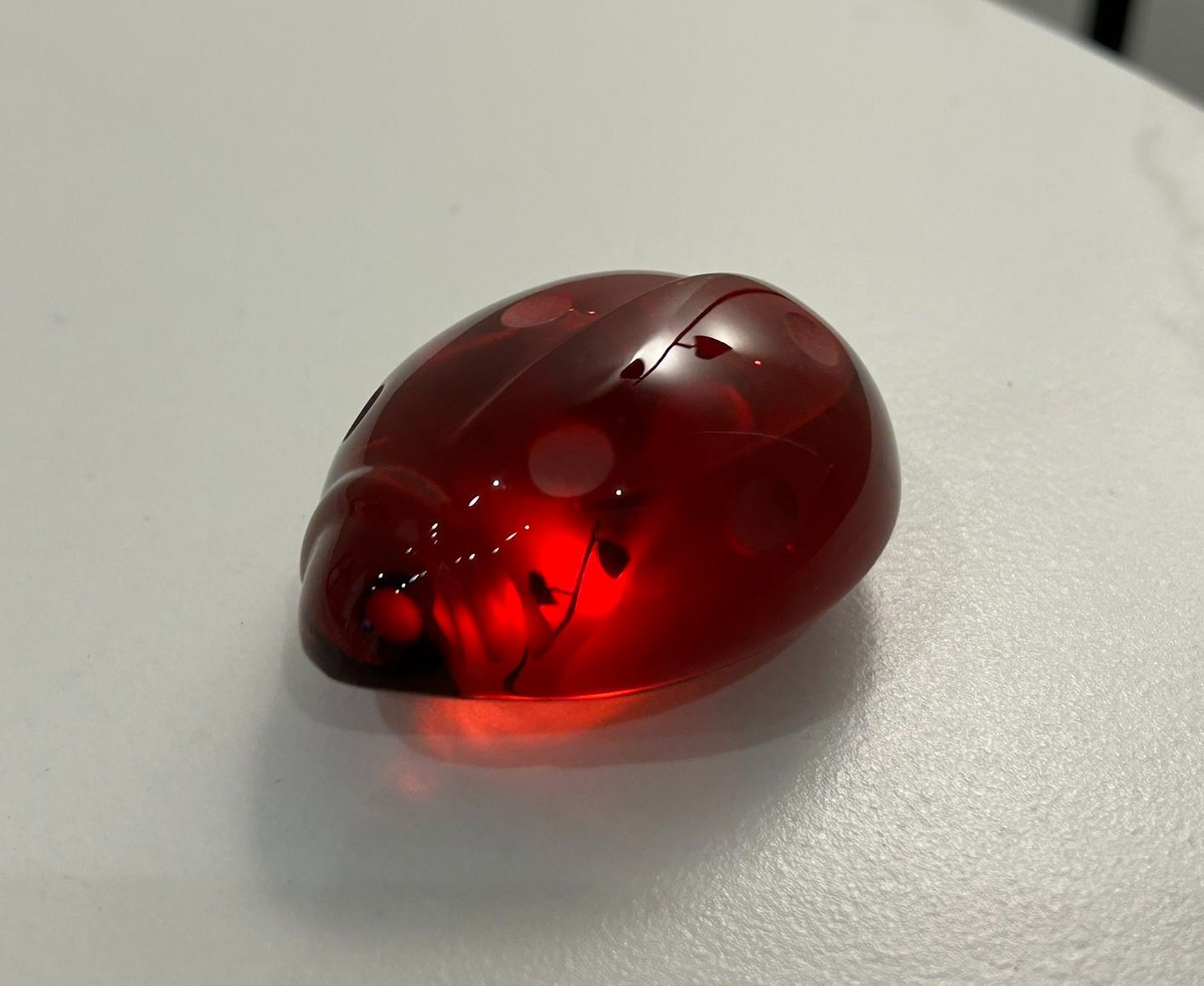【美品】Baccarat バカラ てんとう虫 クリスタル クリアー バカラ テントウムシ クリスタル 置物 インテリア レッド