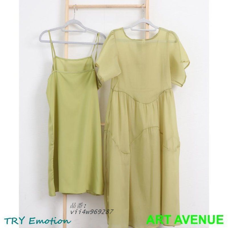 シアーワンピース キャミソール付き韓国風