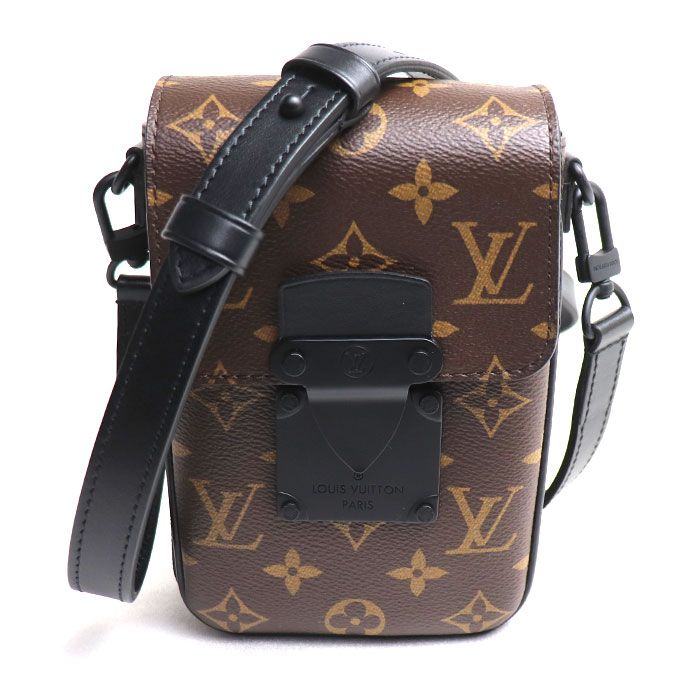 LOUIS VUITTON ルイ・ヴィトン Sロック ヴェルティカル・ウェアラブル ウォレット ショルダーバッグ ブラウン ブラック M81522  IC ユニセックス 中古 美品 - メルカリ