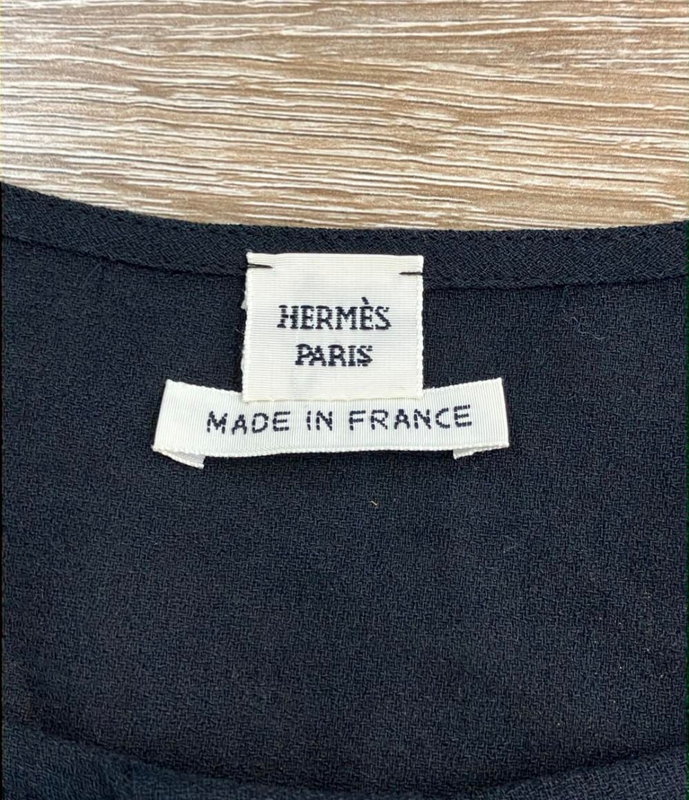 エルメス 半袖ワンピース レディース SIZE 34 (XS) HERMES 中古 中古・古着通販】HERMES (エルメス) 刺繍ポケット半袖シャツ