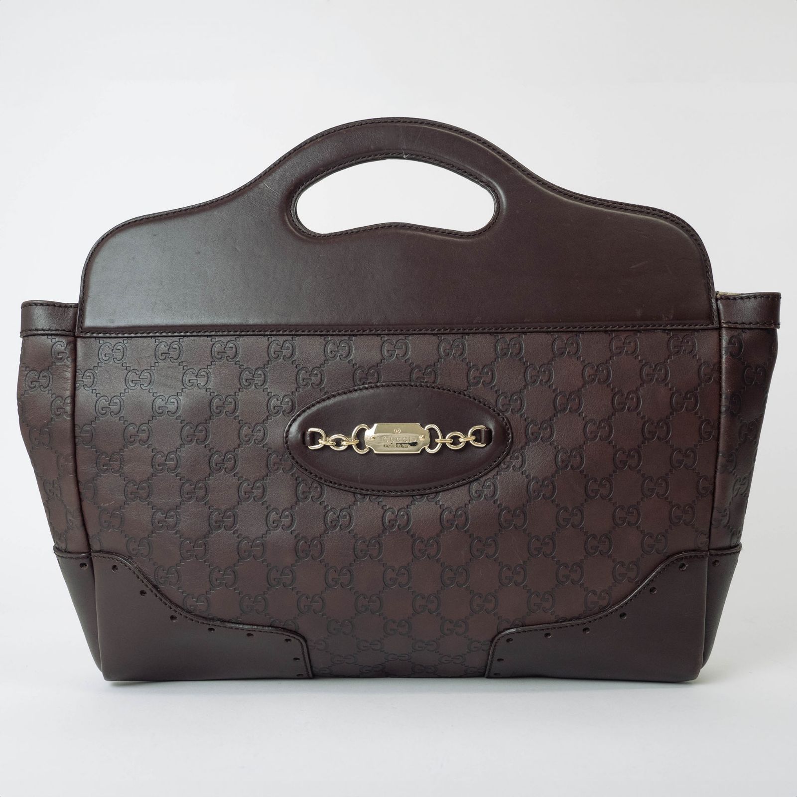 GUCCI グッチ GG シマ レザー ハンドバッグ ブラウン ホースビット グッチ ホースビット 1955〕スモール トップハンドルバッグ