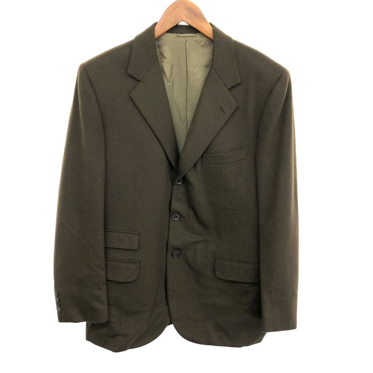 エルメス　ジャケット HERMES エルメス 3B ジャケット サイズ:52 カーキ カシミヤ100