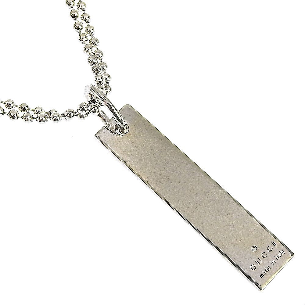 GUCCI】グッチ ロゴプレート ダブルボールチェーン シルバー925 ユニ