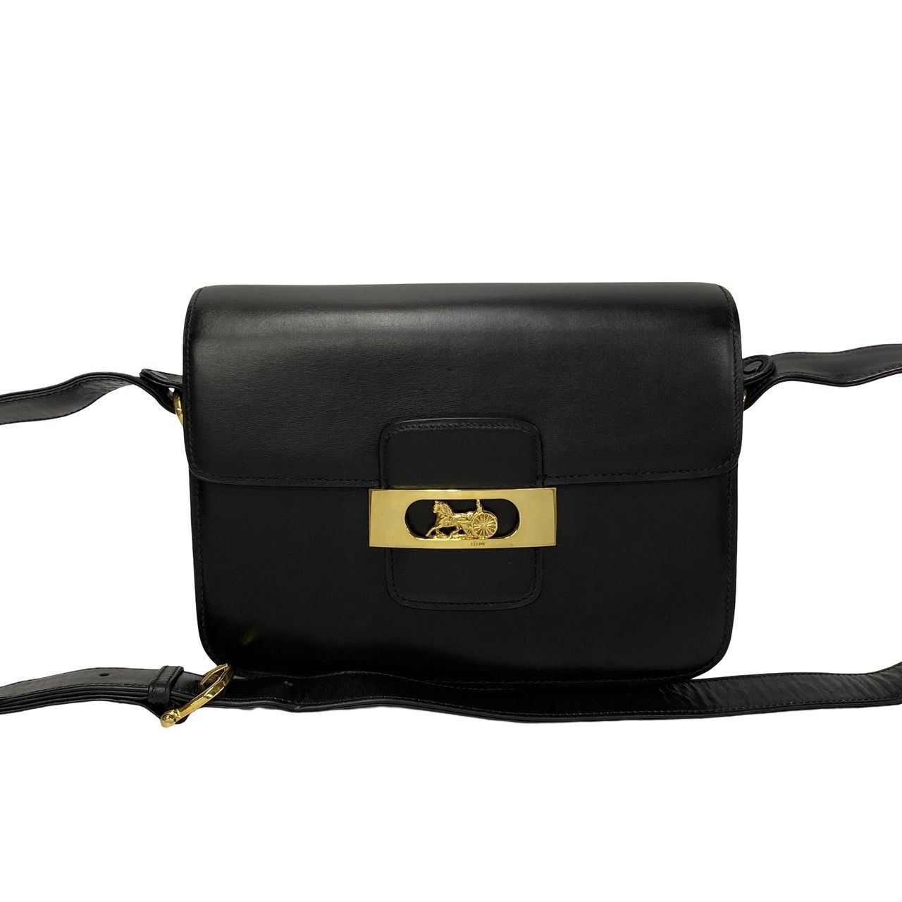 極 美品 CELINE セリーヌ 馬車金具 ホースキャリッジ カーフ レザー 