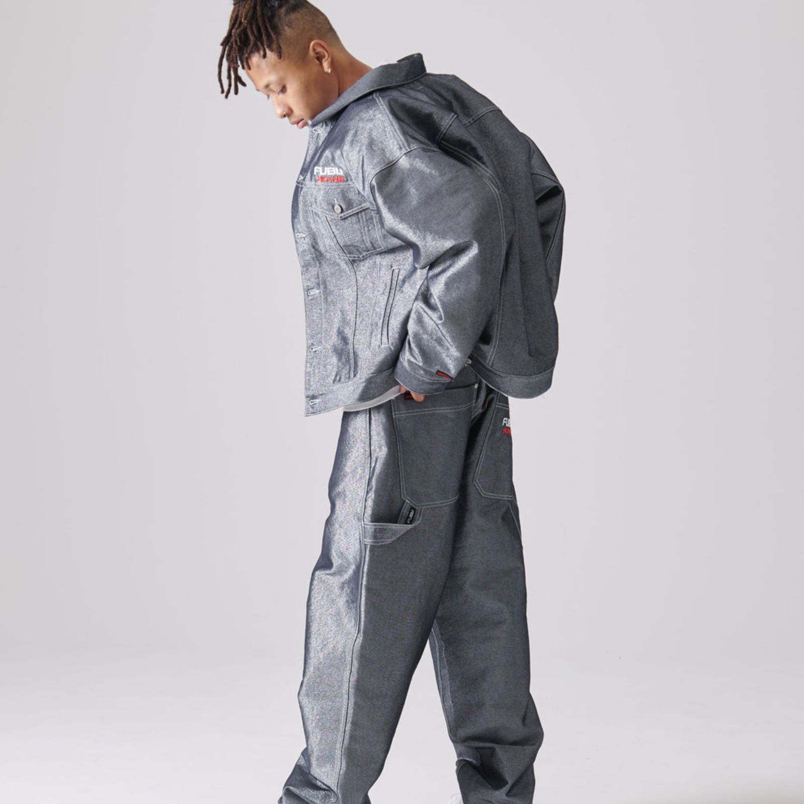 新作】【FUBU／フブ・METALLIC DENIM JACKET ／メタリックデニム