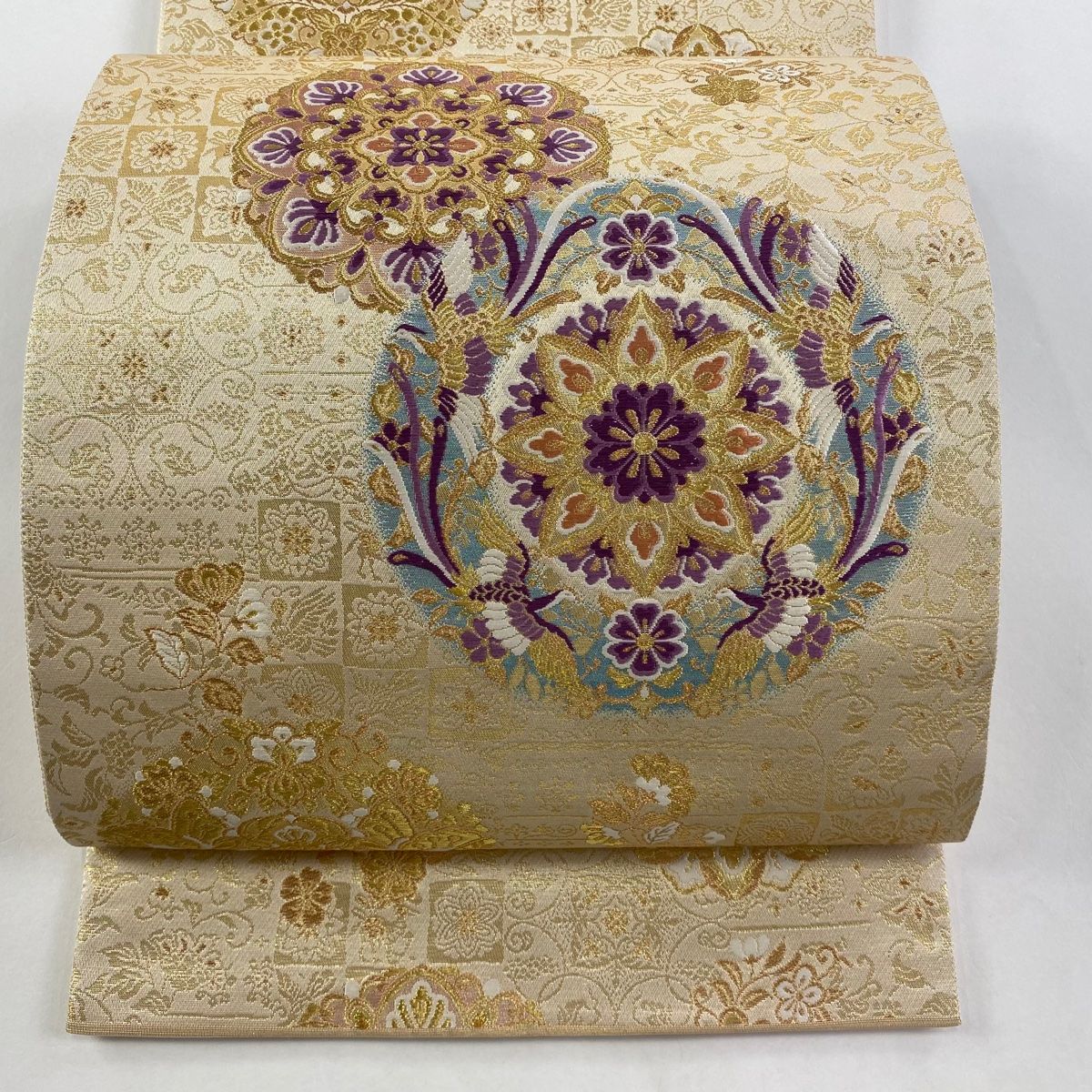 袋帯 美品 逸品 じゅらく 落款 証紙 じゅらく帝王紫 華文 鳳凰