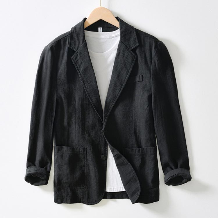 新品 綿麻 コットンリネンジャケット 春夏用 麻ジャケ