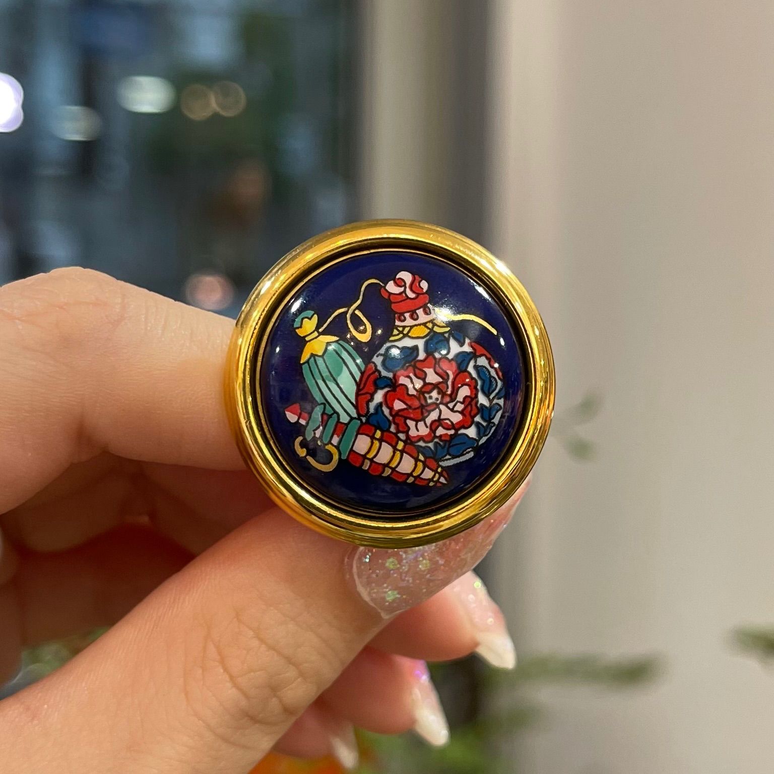 A856】美品 HERMES エルメス 七宝 エマイユ うさぎ ラビット