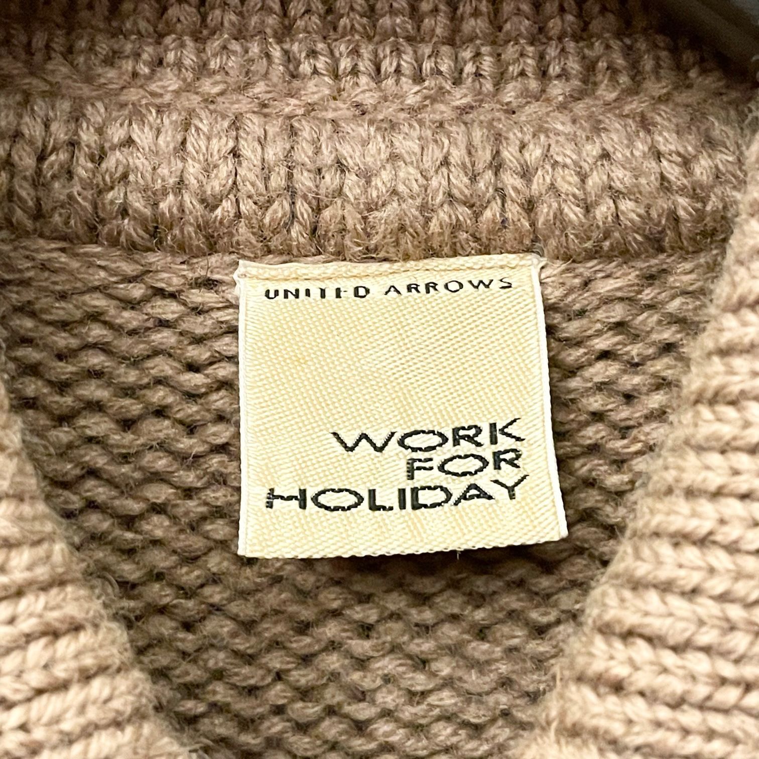 UNITED ARROWS WORK FOR HOLIDAY フルジップウールニットライダース