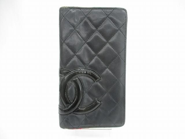 シャネル マトラッセ カンボンライン レザー 長財布 シリアルあり 訳あり シャネル CHANEL ココマーク マトラッセ カンボンライン