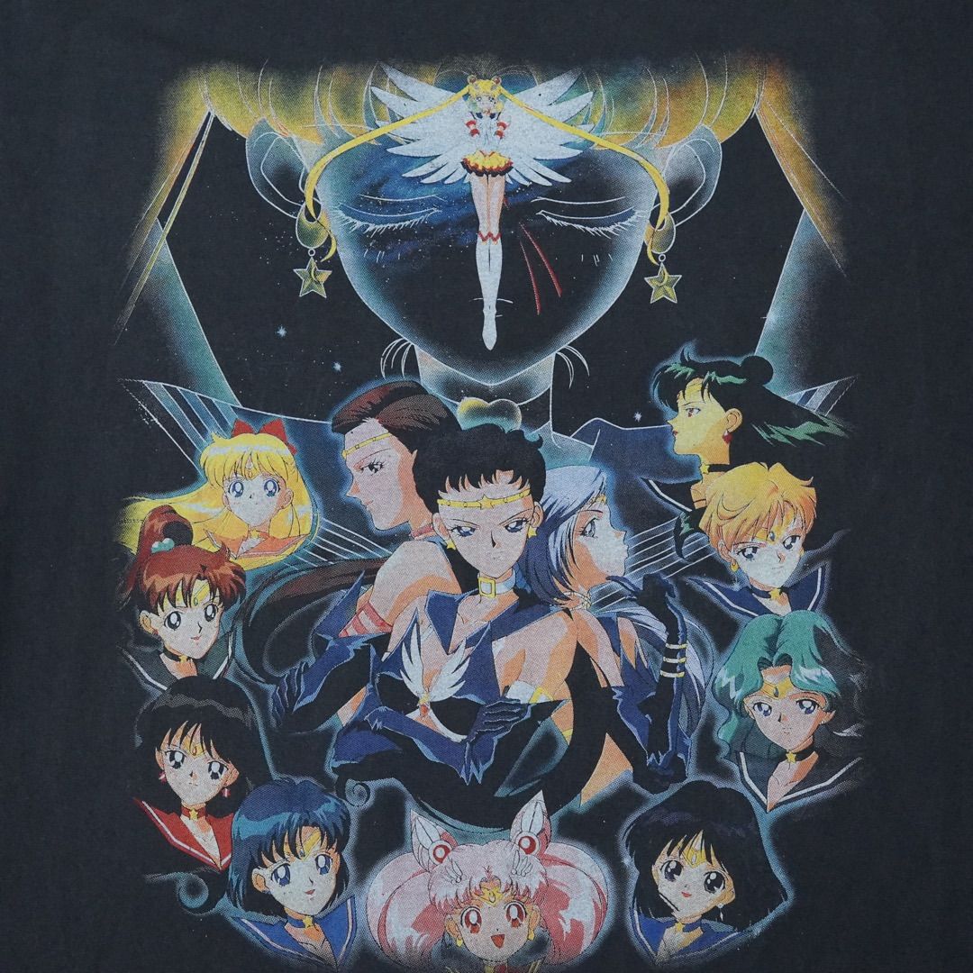 セーラームーン アニメ anime tシャツ Y2K USA XL セーラームーン Tシャツ XL ブラック 90s デザイン USA製 表記