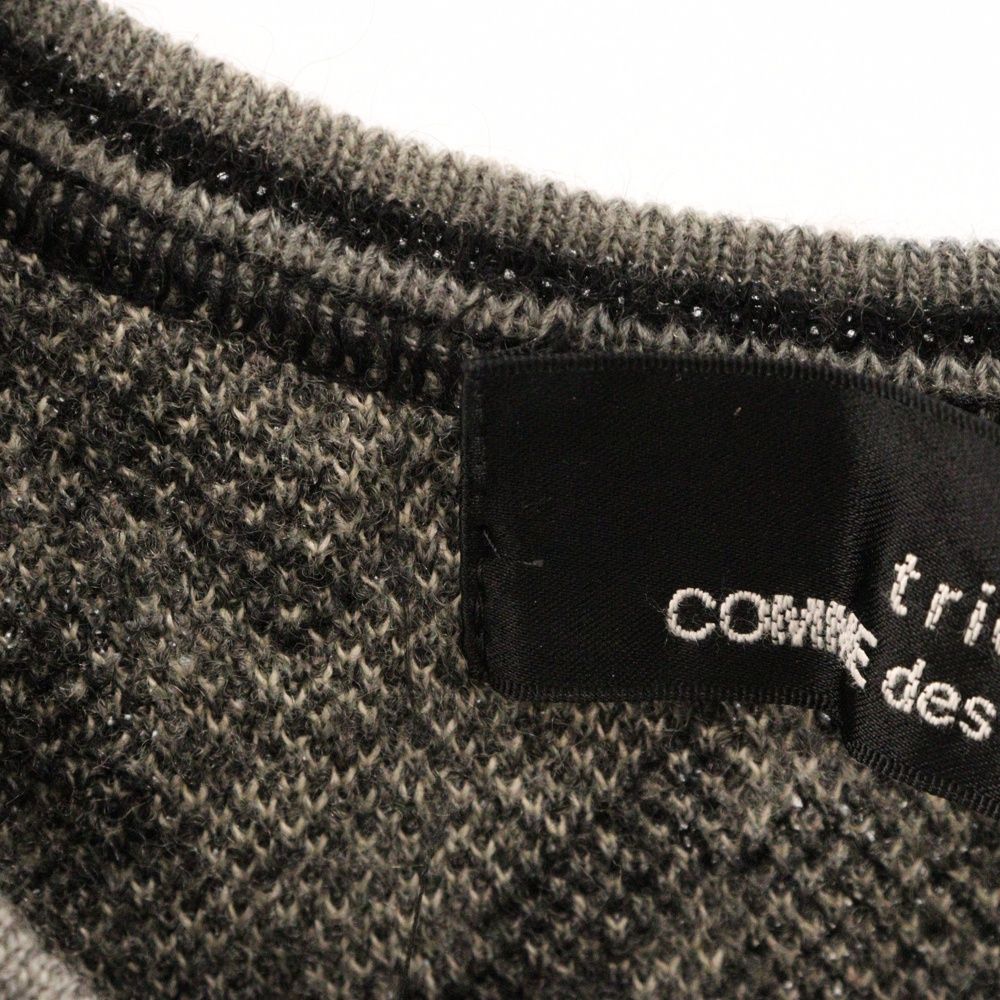 COMME des GARCONS - tricot COMME des GARCONS トリコ コム デ ギャルソン 02AW 裾ローゲージ 花柄 ウール ニット セーター ブラック/ホワイト レディース TG-N024 COMME des GARCONS - tricot COMME des GARCONS トリコ コム デ