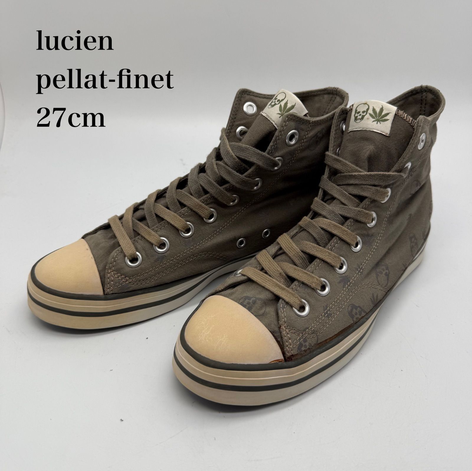 lucien pellat-finet archive skull & weed hi cut sneaker US9