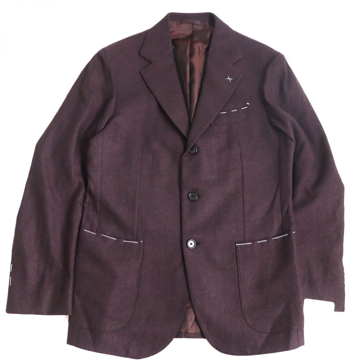 未使用品◇DEPETRILLO デぺトリオ カシミヤ混 ヘリンボーン柄 シングル 