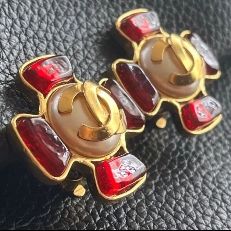 イヤリング】CHANEL ヴィンテージ グリポア パール クロス 1995 春  