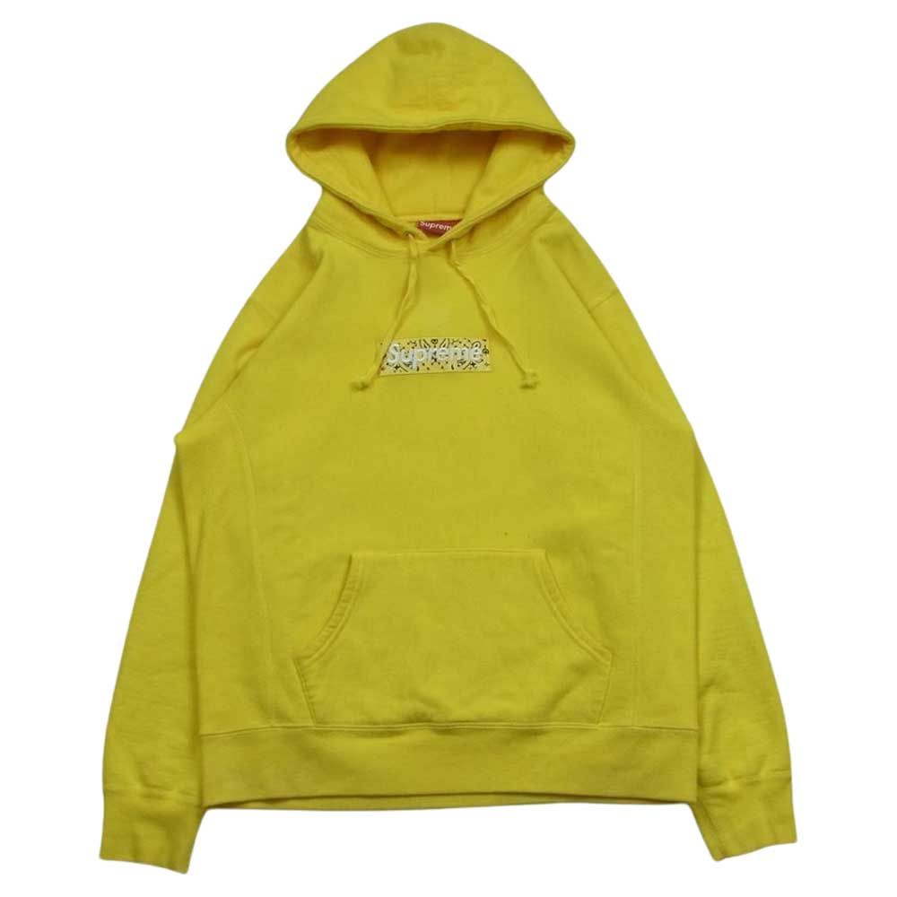 Supreme シュプリーム 19AW Bandana Box Logo Hooded Sweatshirt バンダナ ボックスロゴ フーデッド  スウェット プルオーバー パーカー イエロー系 M【中古】 - メルカリ