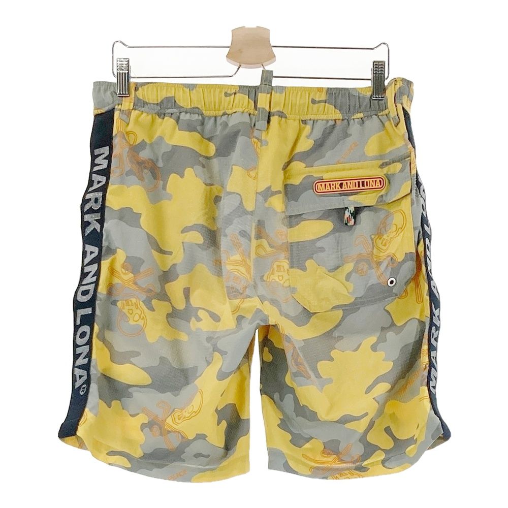 マークアンドロナMARK&LONA スカル&カモフラ総柄ハーフパンツ XL サイズ：48 MARK&LONA マークアンドロナ ハーフパンツ カモフラ スカル