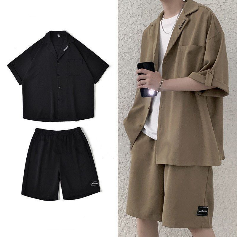 2color スーツ 春夏 2点セット 2color 七分袖ジャケット ハーフパンツ 大きいサイズ ショートパンツ 無地 ゆったり カジュアル サマー 紳士服 mjsho20038
