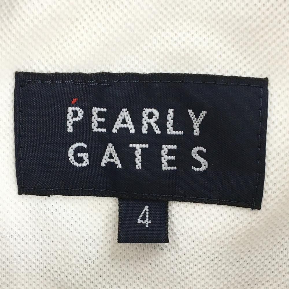 パーリーゲイツ 半袖ポロシャツ 白×レッド×ネイビー 胸ロゴ 30周年