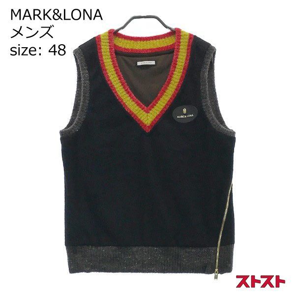 MARK&LONA マークアンドロナ フリースベスト スカルスタッズ ブラック
