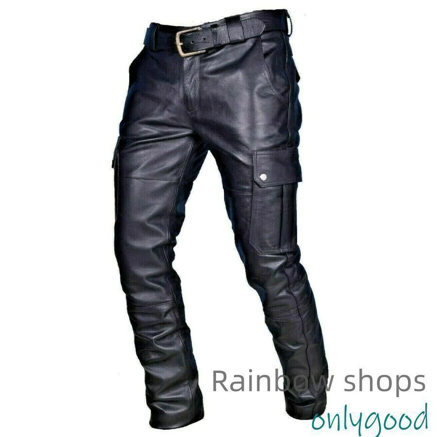 【新品未使用】バイクパンツ 革 バイク用 ライダーパンツ ライディング 通気 防風 耐磨 プロテクター装備 腰用 膝用 夏 秋 冬 occp167