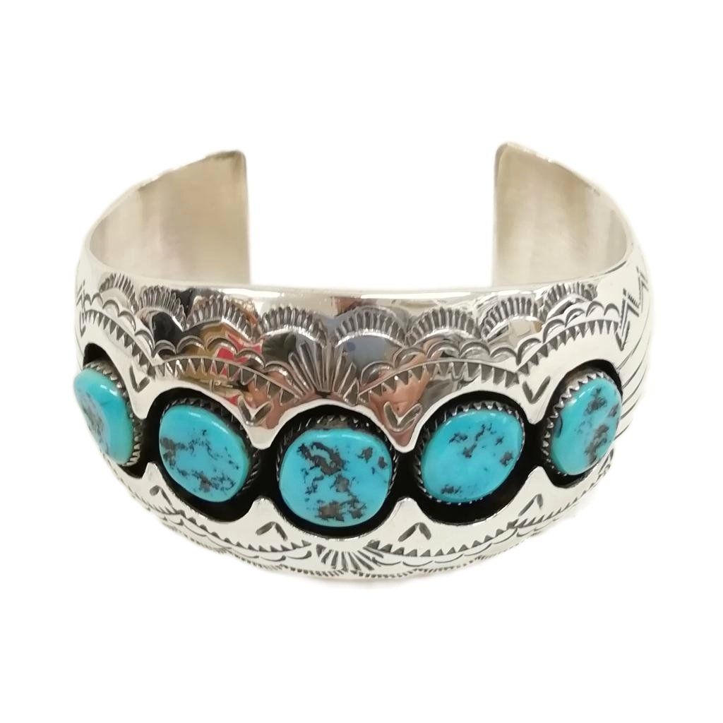 ナバホ族 NAVAJO P.BENALLY パメラ ベナリー ターコイズ バングル ブレスレット Sterling silver シルバー