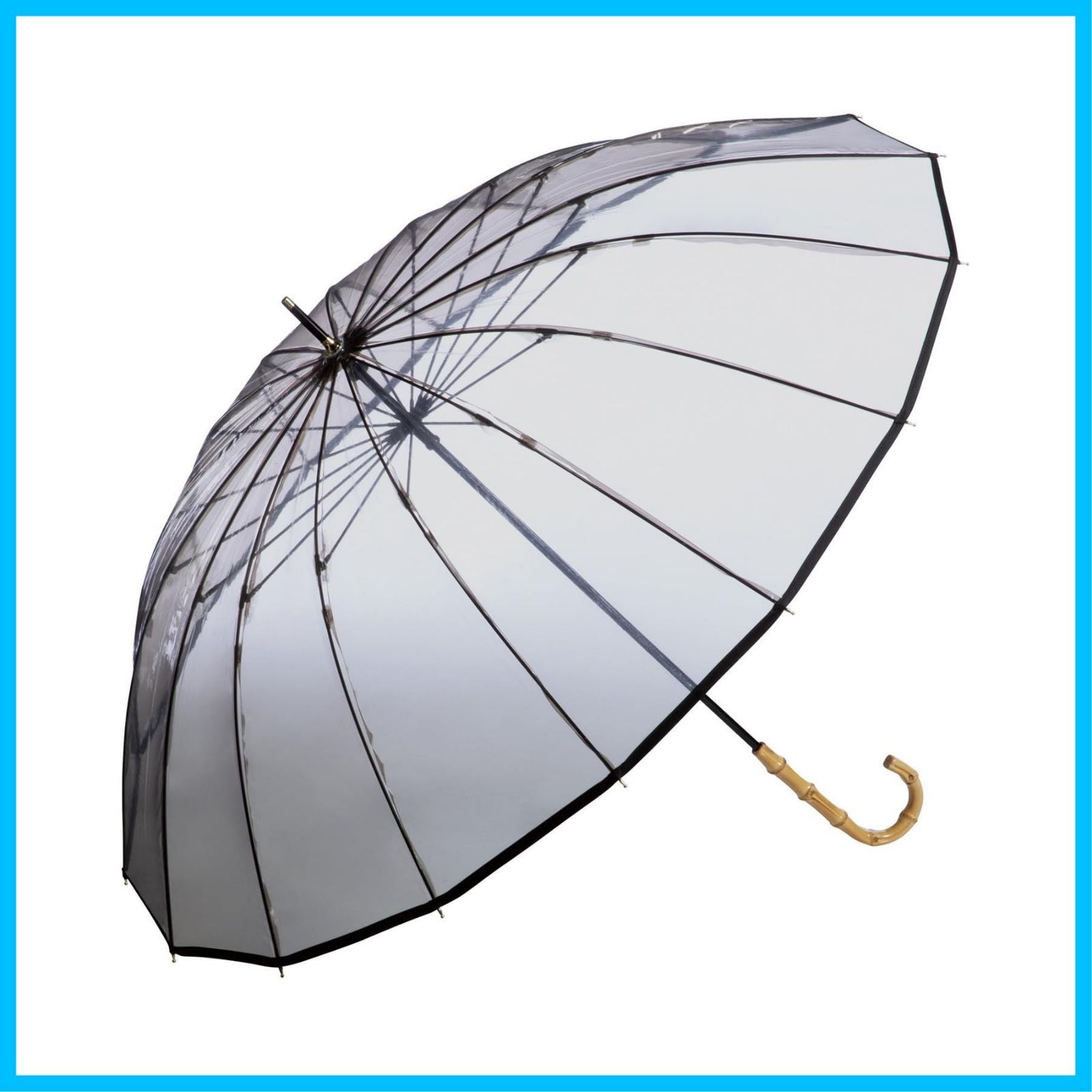 商品 丈夫 16本骨 おしゃれ バンブー 映え 持ち手 レディース シンプル 大きい 親骨60 cm 通勤 長傘 ブラック 色 通学 16 Kプラスティックパイピング 女性 ビニール傘 PT-16 K 01-001-EC 2025 Wpc