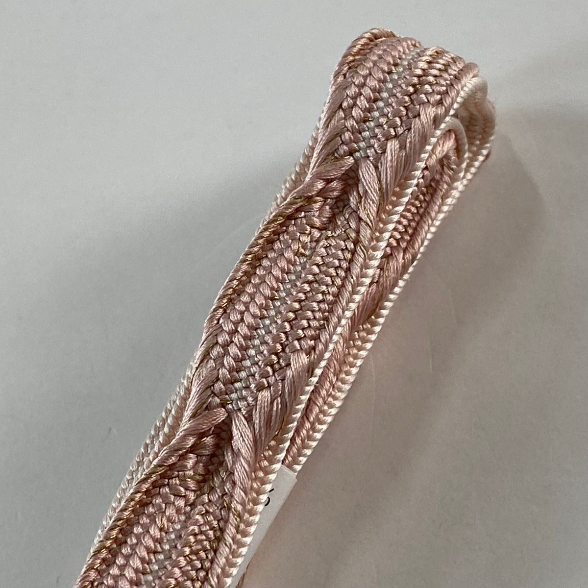 帯締め 無形文化財 五嶋紐 江戸組紐 幾何学 金糸 ピンク 正絹 和装小物