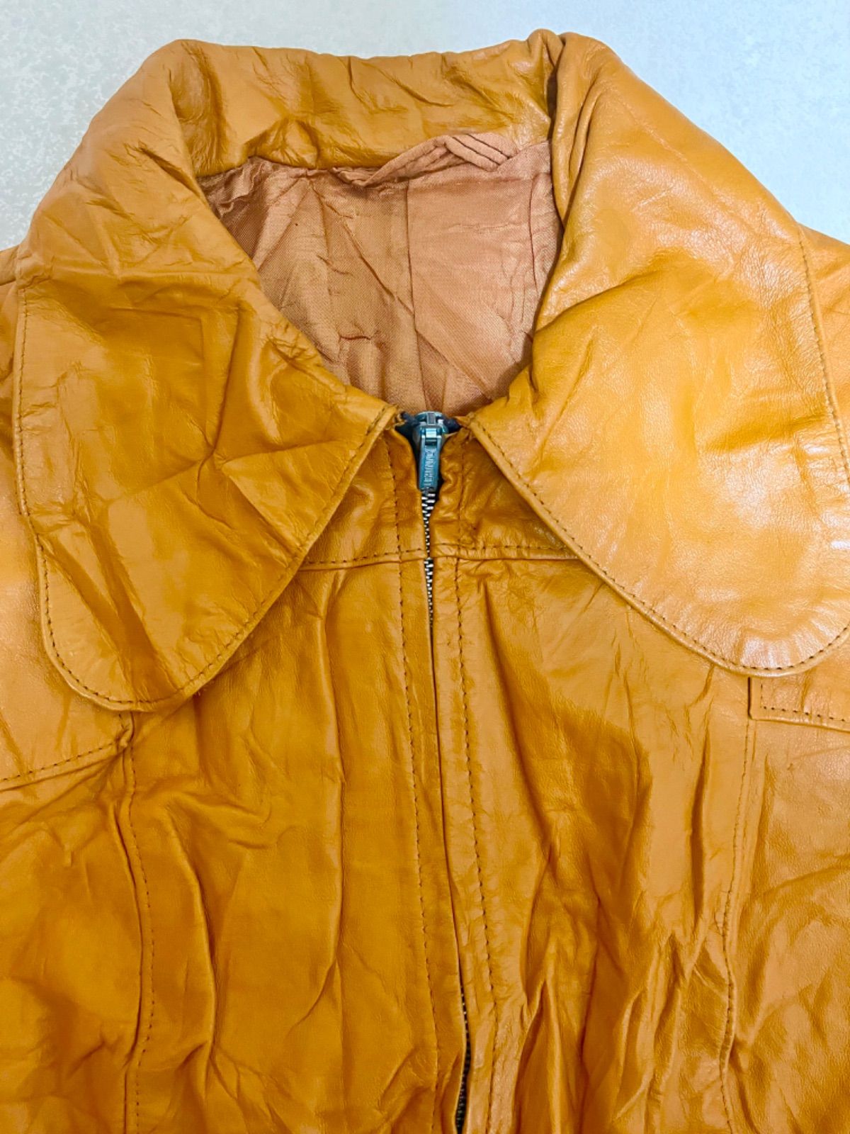 late60s〜70s UK.Vintage レザー ハーフコート ビーグルカラー - メルカリ 