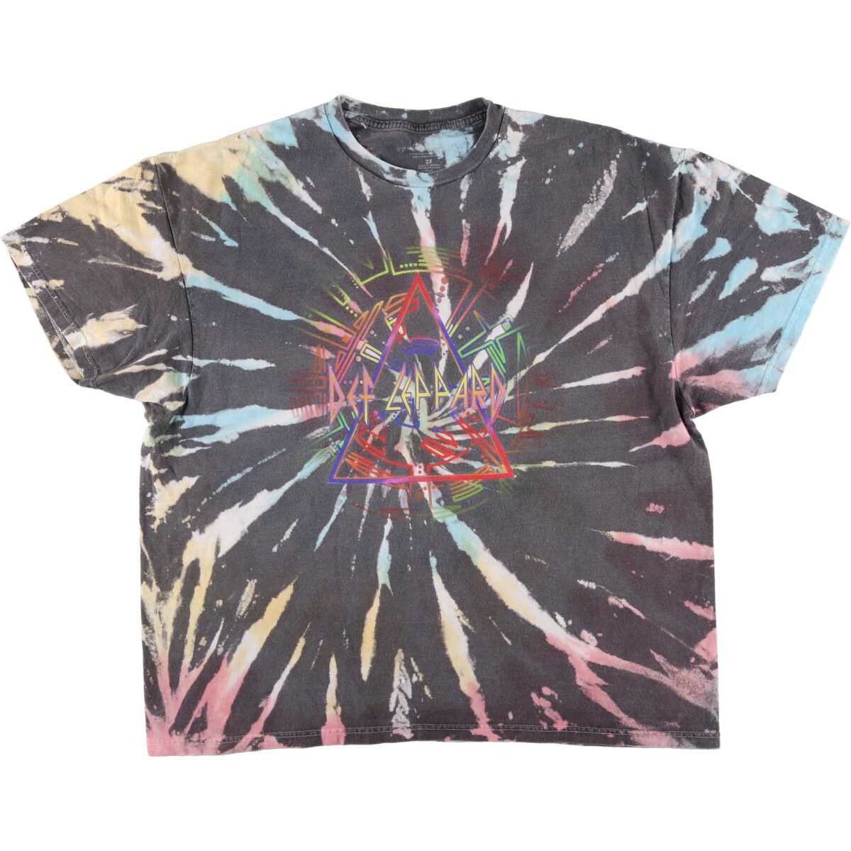 古着 DEF LEPPARD デフレパード タイダイ柄 バンドTシャツ バンT メンズXXL相当/eaa474377