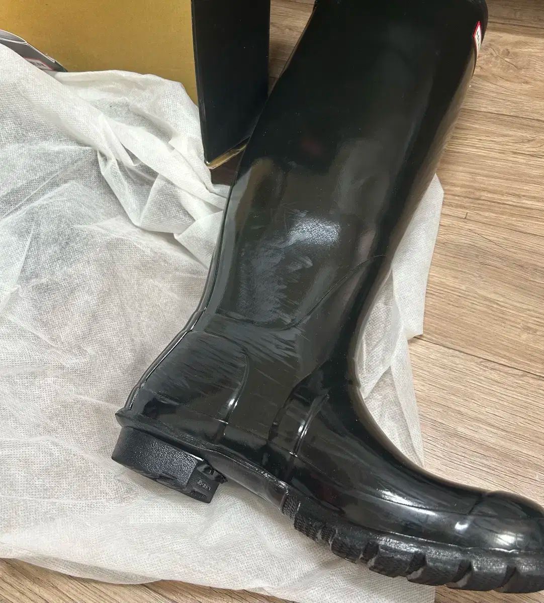 ハンターブーツ トール レディース 黒 光沢 250 KIN-KAAI_COM