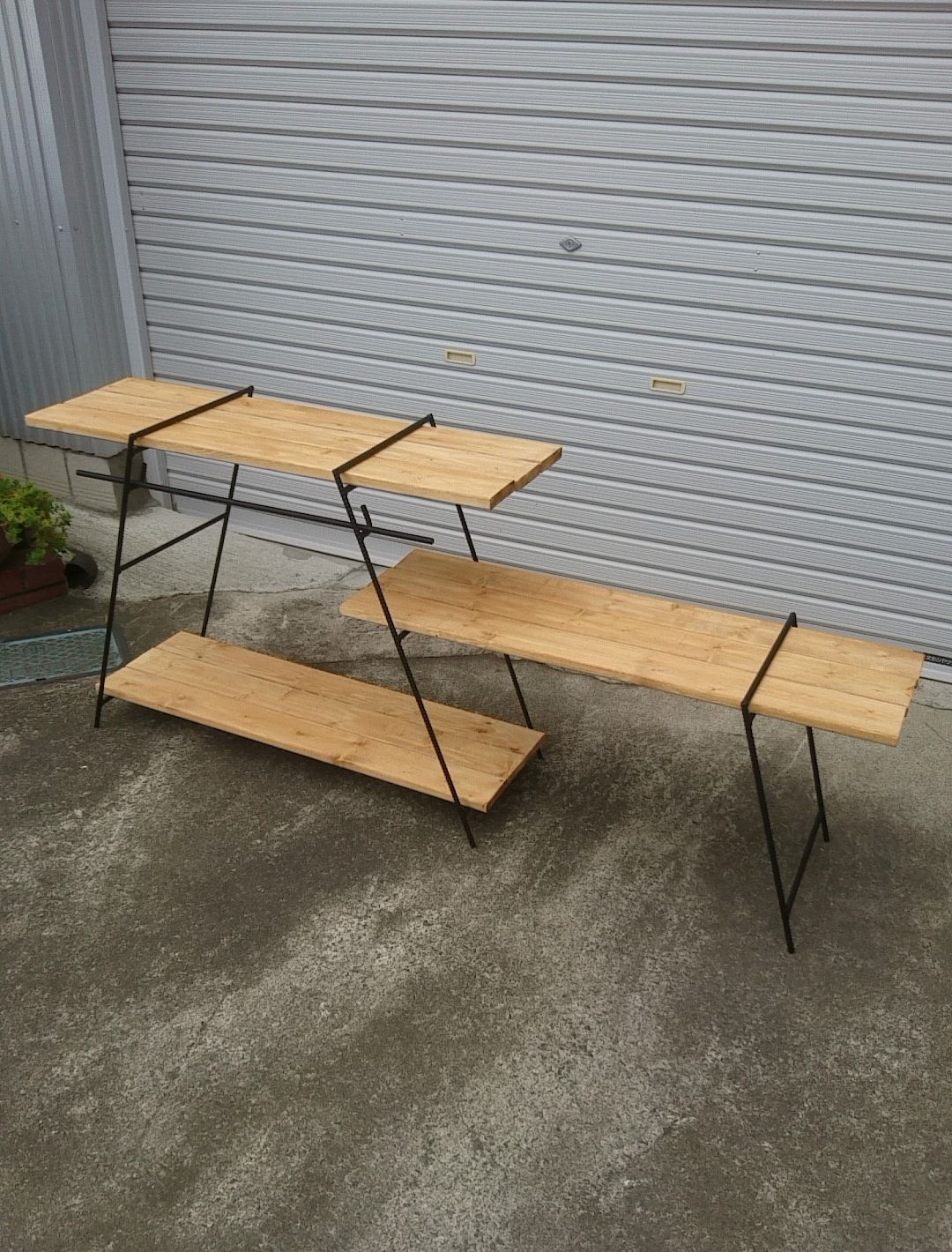 フック&棒 アイアンラック アイアンシェルフ アイアンテーブル キャンプ 棚 フック&棒 アイアンラック キャンプ アウトドア アイアン