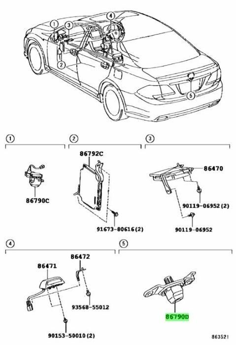 トヨタ クラウン テレビジョン カメラ リヤ CROWN CAMERA TELEVISION RR 2008 02 - 2010 02 GRS202 203 204 GWS204 2GRFSE 3GRFSE 4GRFSE